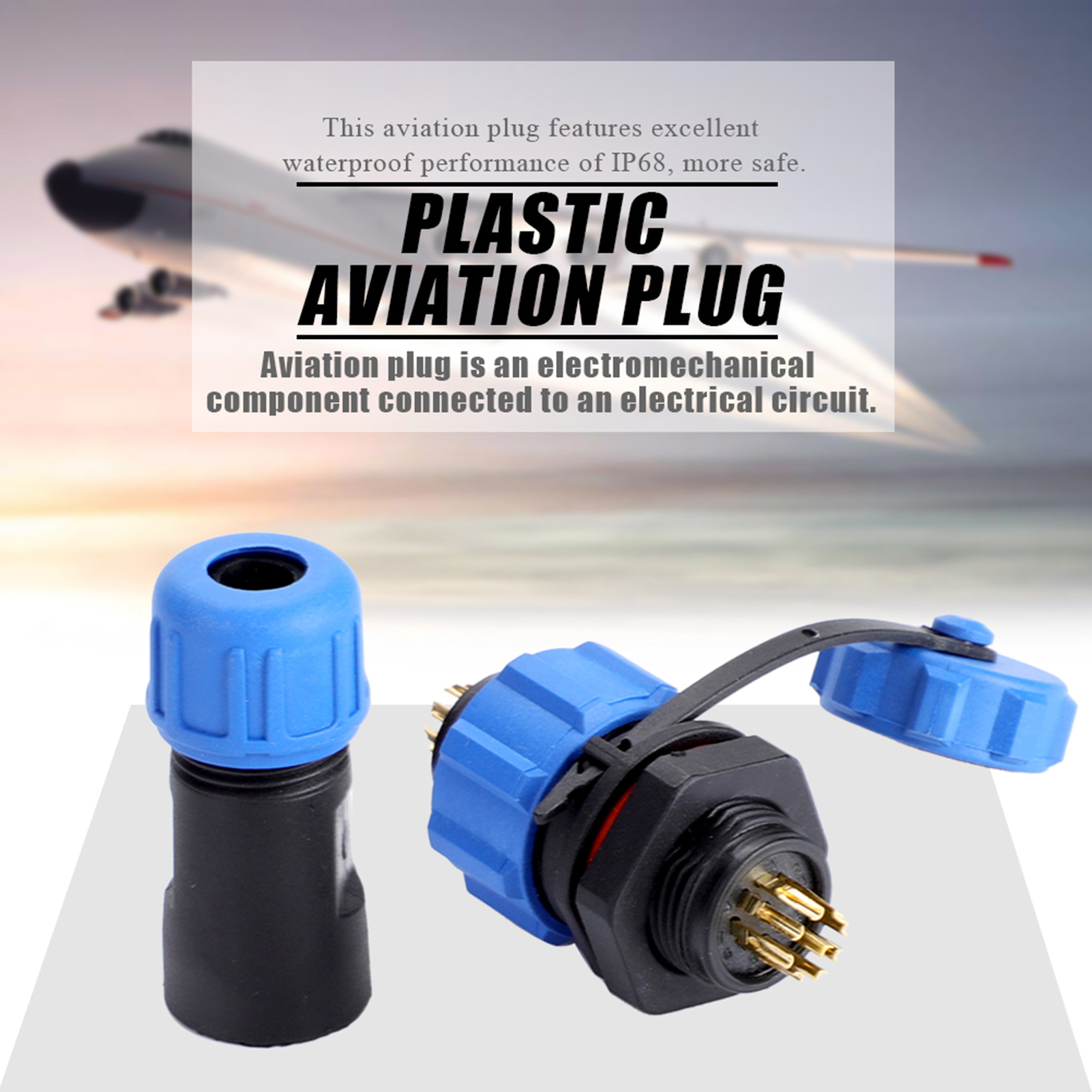 Ip67 Wasserdichter Sp13 9-poliger Kunststoff-buchsenstecker Für Die Verkabelung