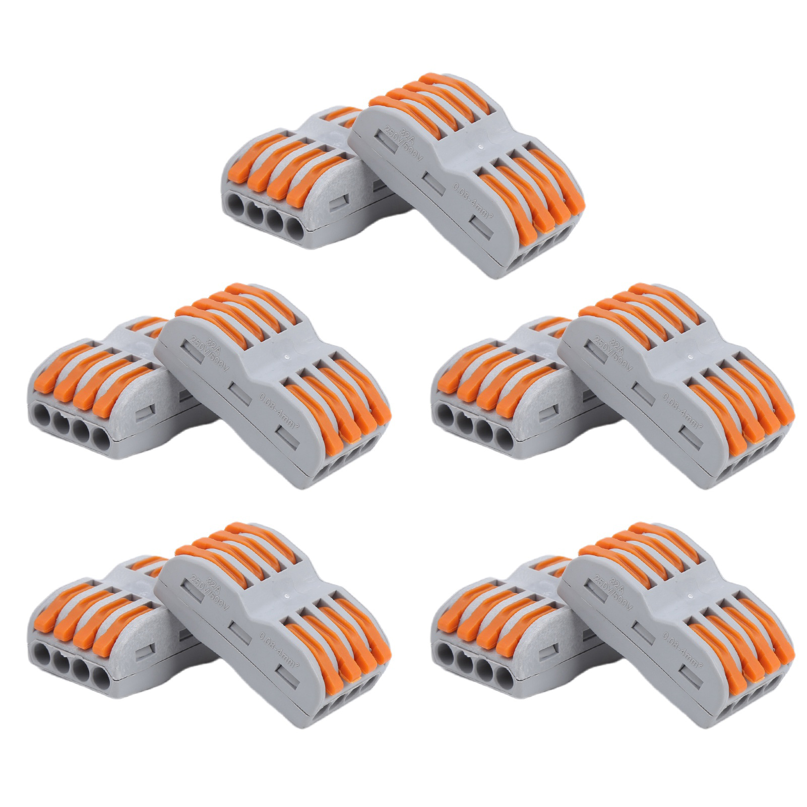 10-teiliger Schnellverbinder, Spl-4 Hebelklemmenblock, Kompaktverbinder, Schnellverbindungsklemme, Lötfrei, Für Elektrische Verdrahtung.
