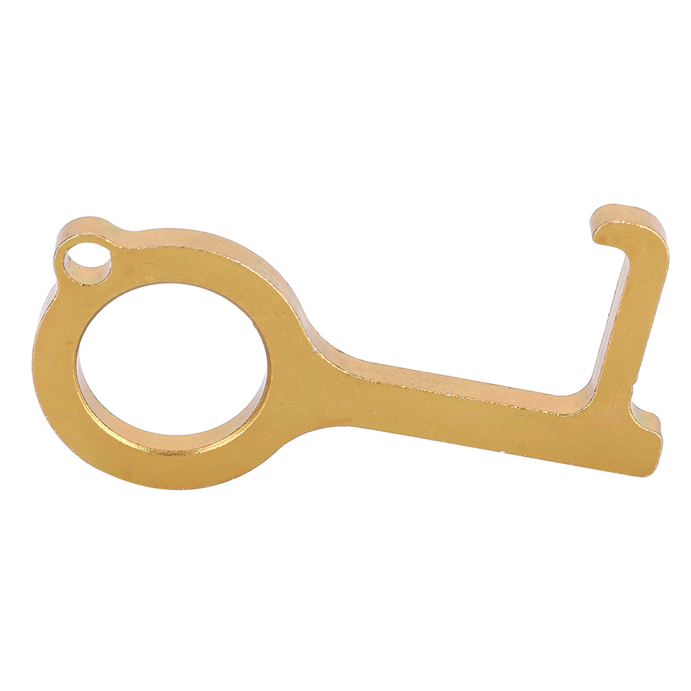 Set Aus 3 Berührungslosen Türöffnern Aus Goldfarbener Zinklegierung, Leichtes Und Kompaktes Werkzeug Für Türgriffe, Praktisches Hardware-zubehör.