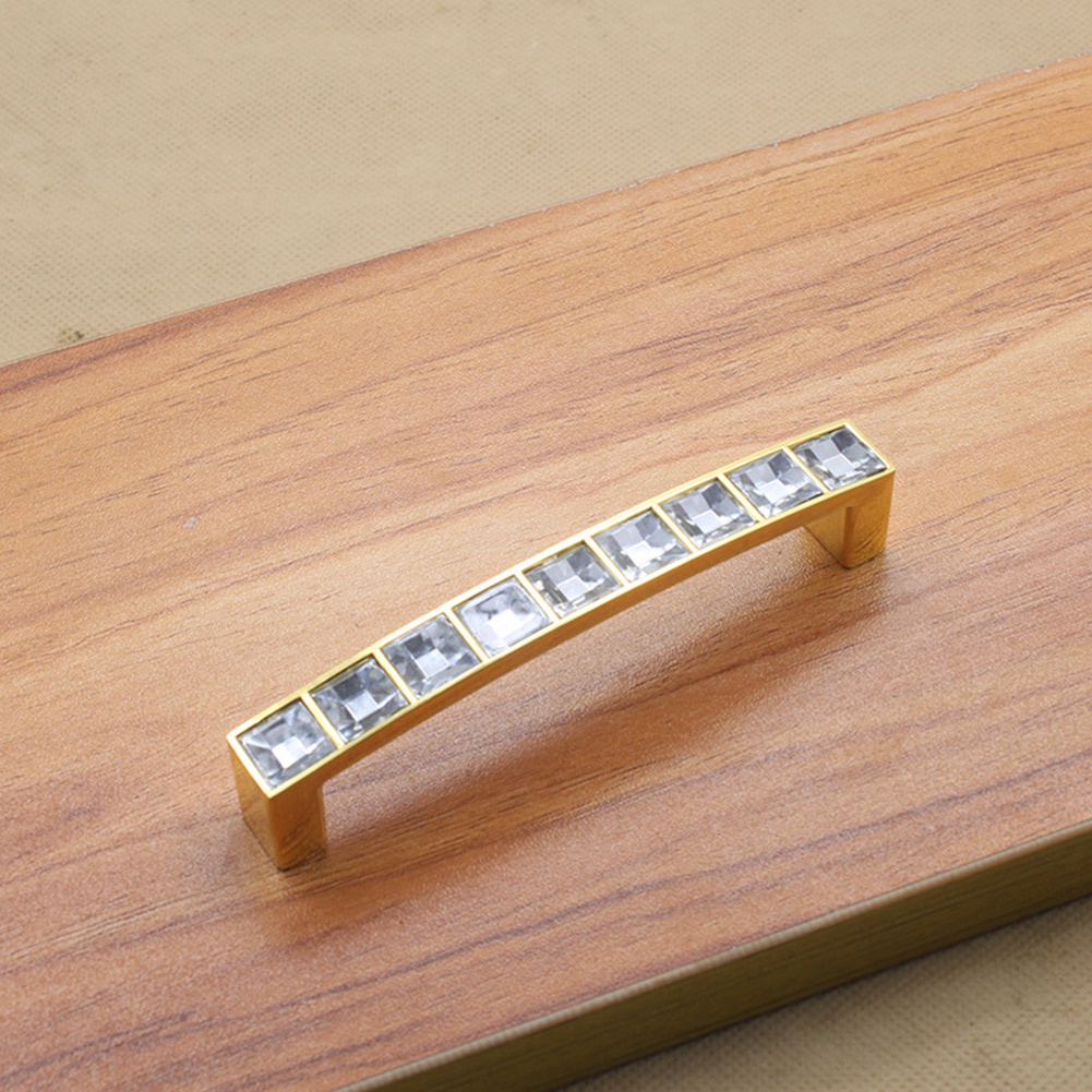 Möbelgriff Aus Kristallglas Für Türen, Schubladen, Schränke Und Vitrinen (gold, 96 Mm)