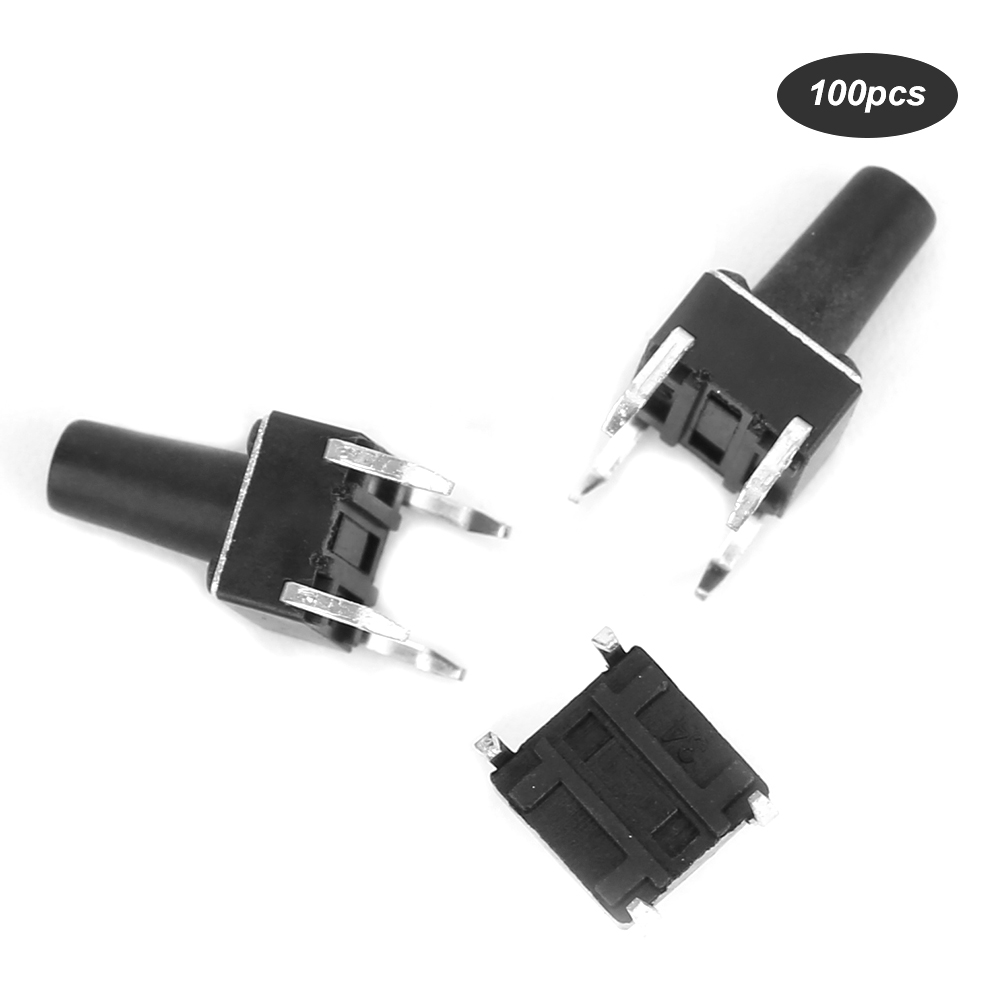 100 Stück Momenttaster 6x6x10mm Dip, Industriedrucktaster, Schnelle Reaktionszeit, Elektronisches Zubehör