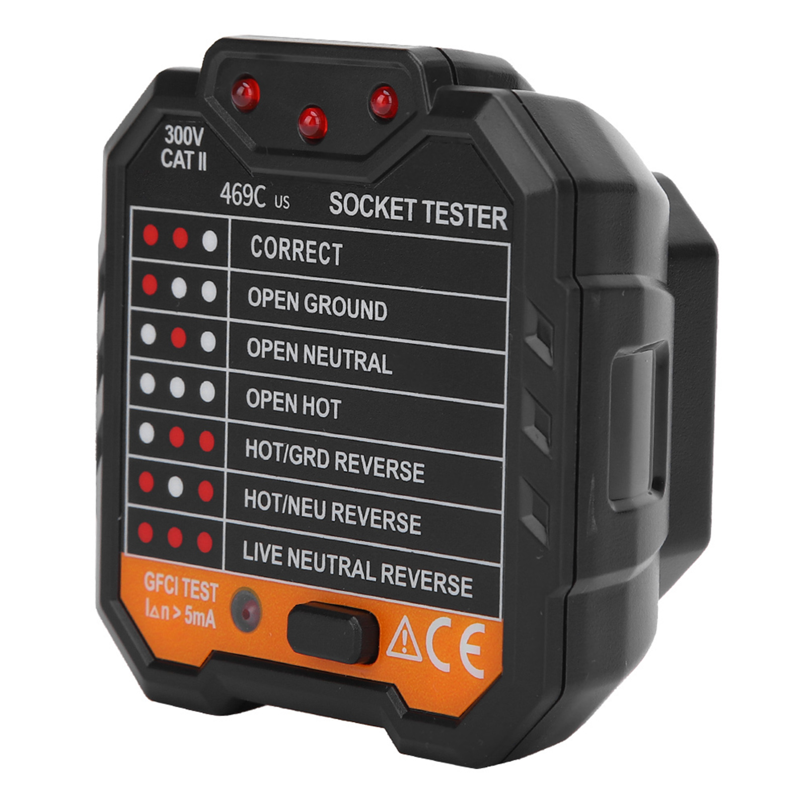 48–250 V, 45–65 Hz Steckdosentester, Wandfehlerdetektor Mit Digitalanzeige, Eu-stecker, Für Die Heimnetzwerkdiagnose