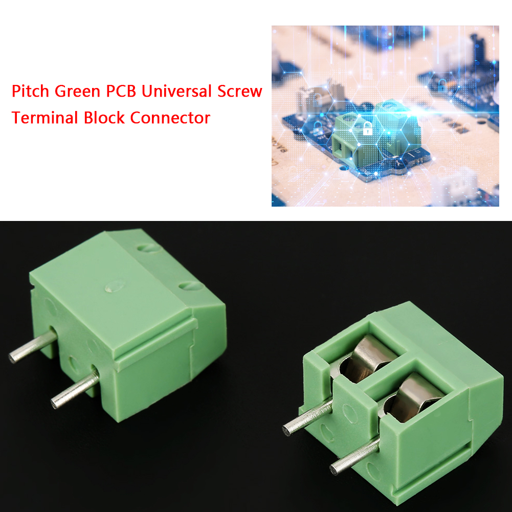 Packung Mit 50 Universellen Schraubklemmenblöcken, Grüne Leiterplatte, 5 Mm Rastermaß, 2 Pins