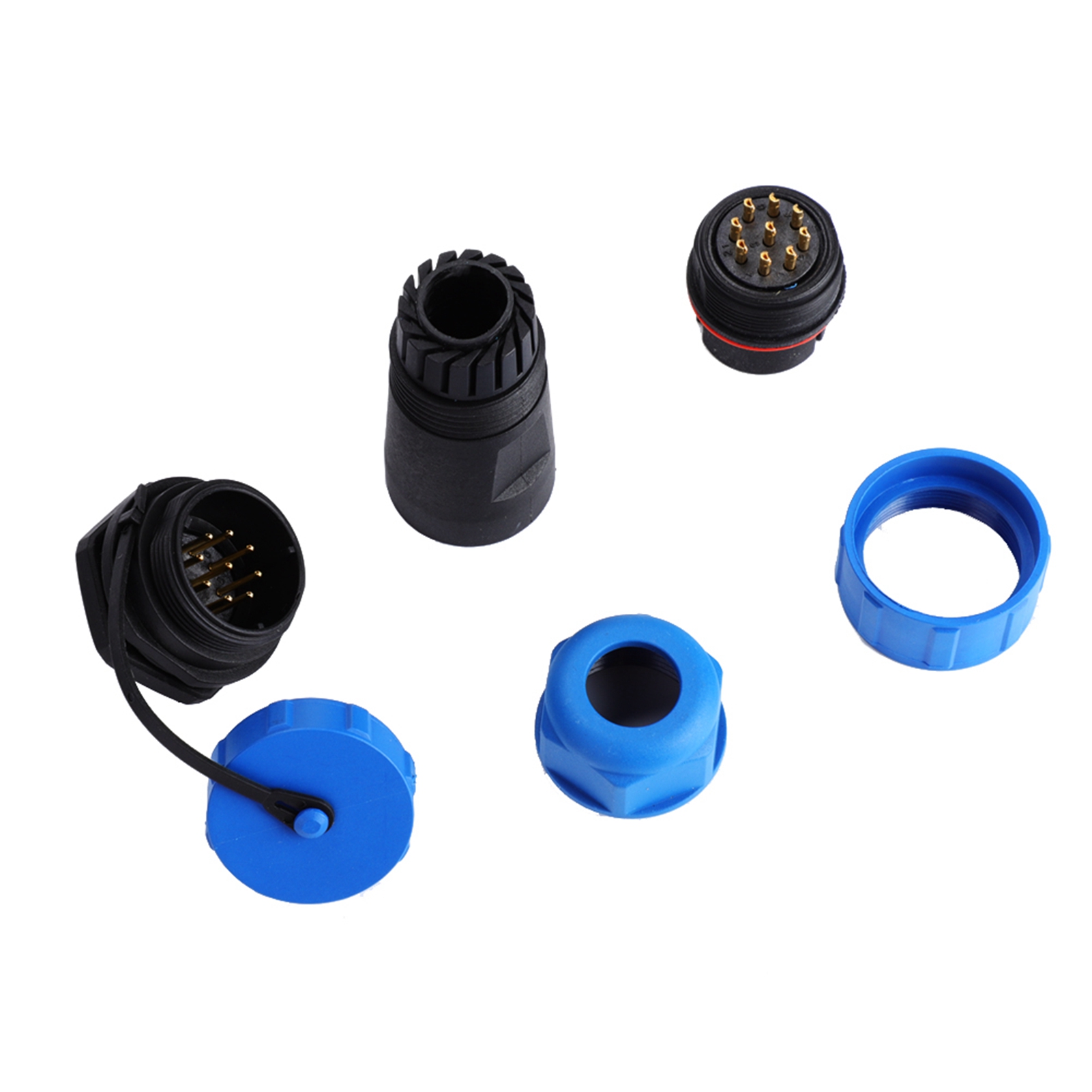 Ip68 Wasserdichter Sp21 7-poliger Kunststoff-aviatorstecker (9 Pins)