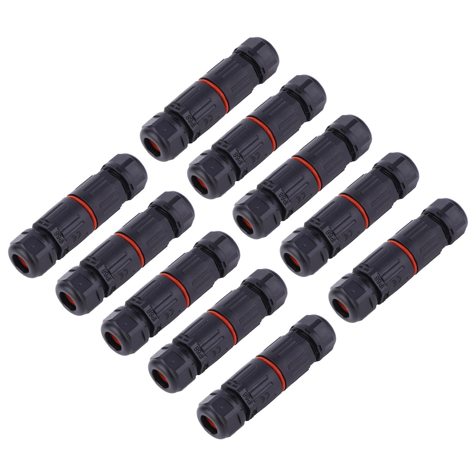 Ip68 Wasserdichter 3-poliger Stecker Für Elektrische Kabel, 10 Stück, Außenstecker 0,5-2,0 Mm²