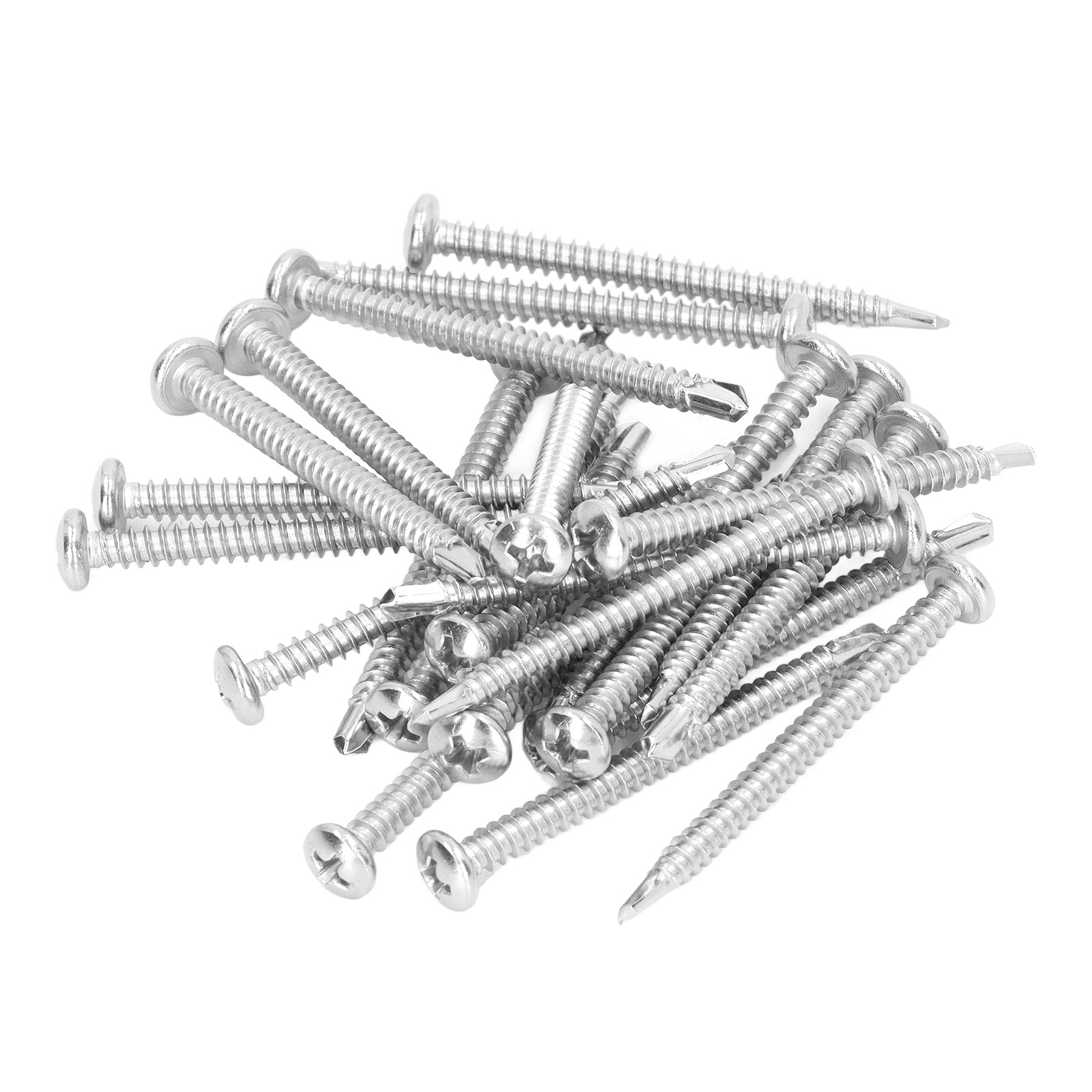 50 Selbstbohrende Holzschrauben, Rundkopf Aus Edelstahl 304, Blechschrauben M4,2x50 Mm, Robuste Befestigungselemente Für Allgemeine Anwendungen.