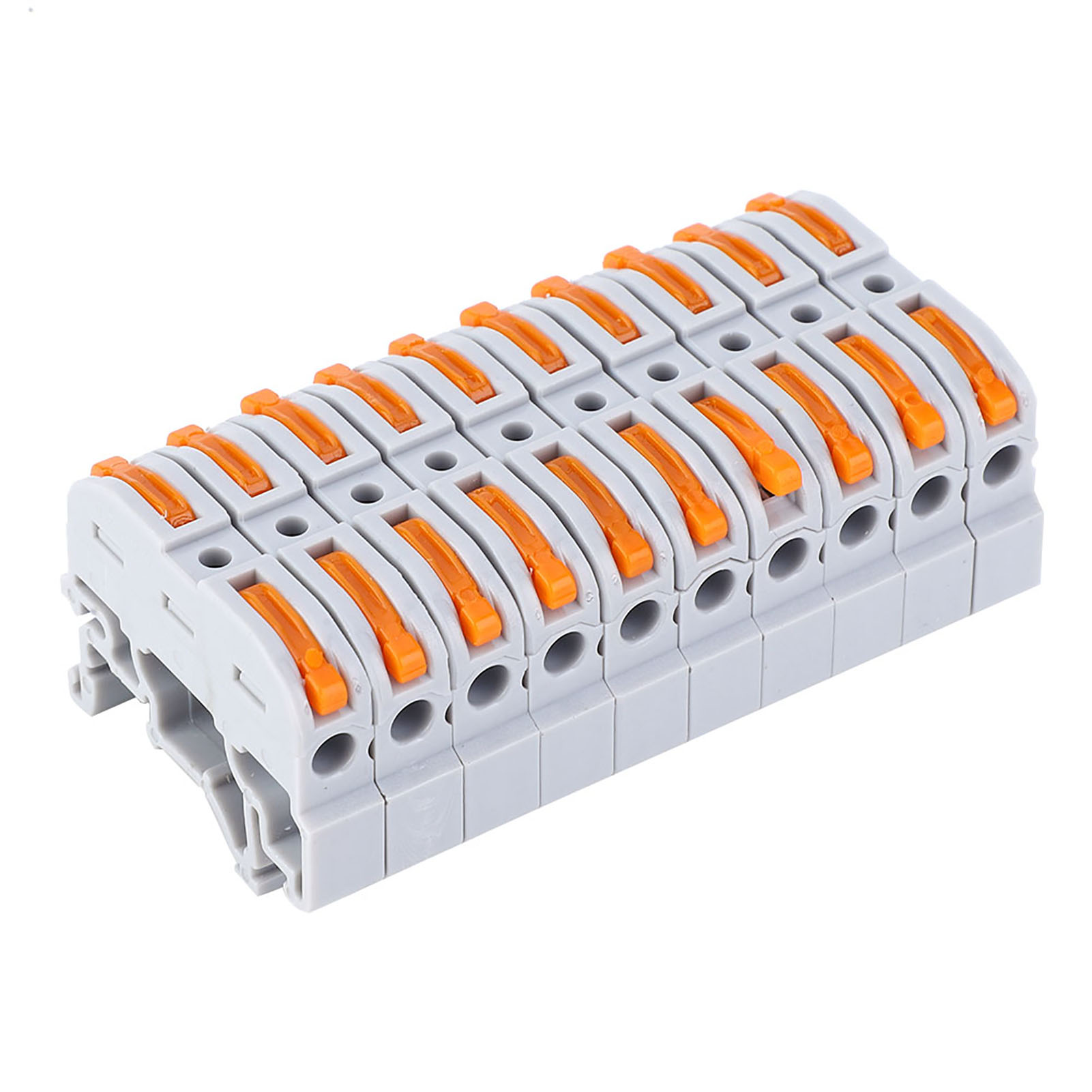 Pct-211 Schnellverbinder, 10 Stück, Din-schiene, 0,2–4 Mm², Werkzeuglose Schraubklemmen, Hellgrau