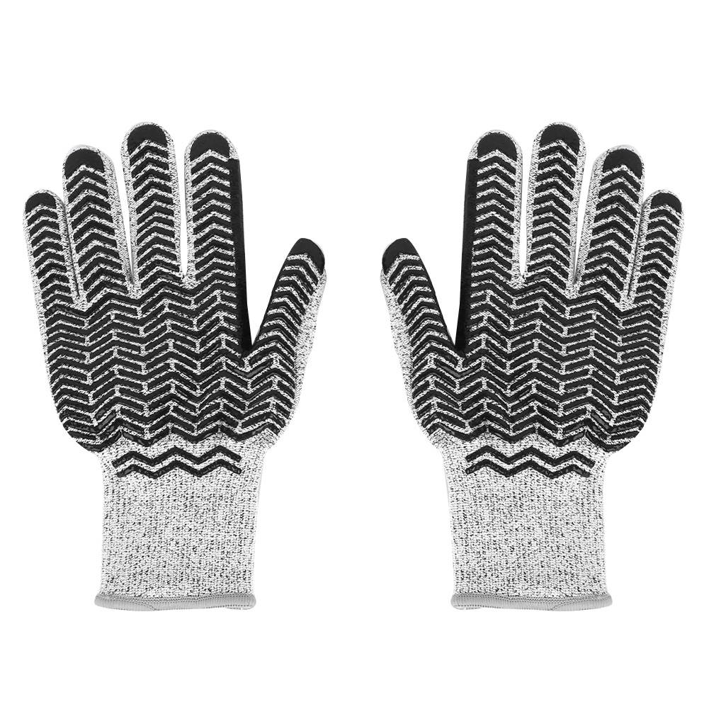 Hppe Silikongel-schnittschutzhandschuhe Stufe 5, 13 Maschen, Meliertes Grau, Handschutz, Schnittfest, Für Den Professionellen Einsatz.