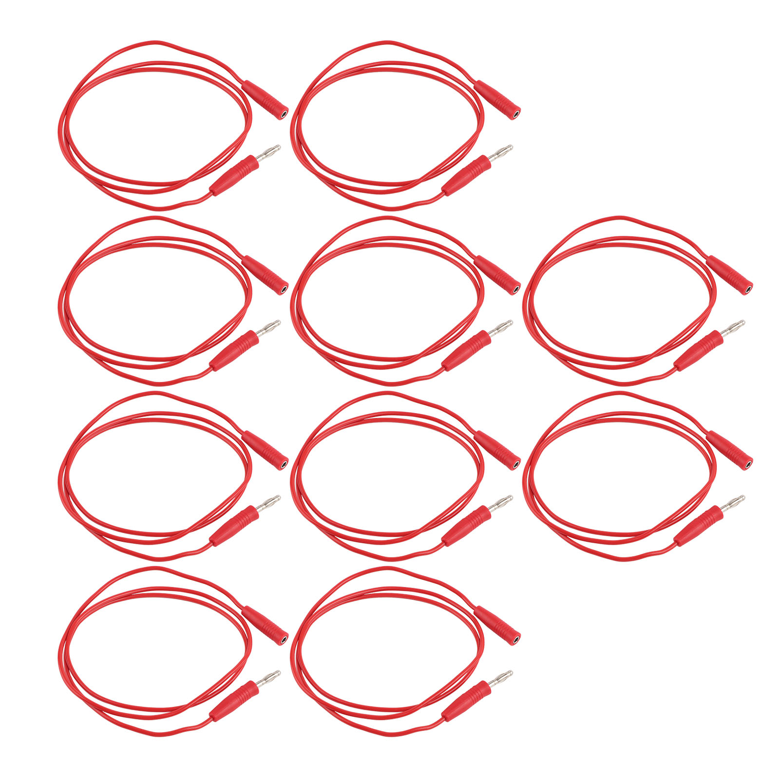 Packung Mit 10 Messleitungen (0,75 Mm², Stecker/buchse), Messset Mit 4-mm-bananensteckern, Rote Anschlüsse J.70025