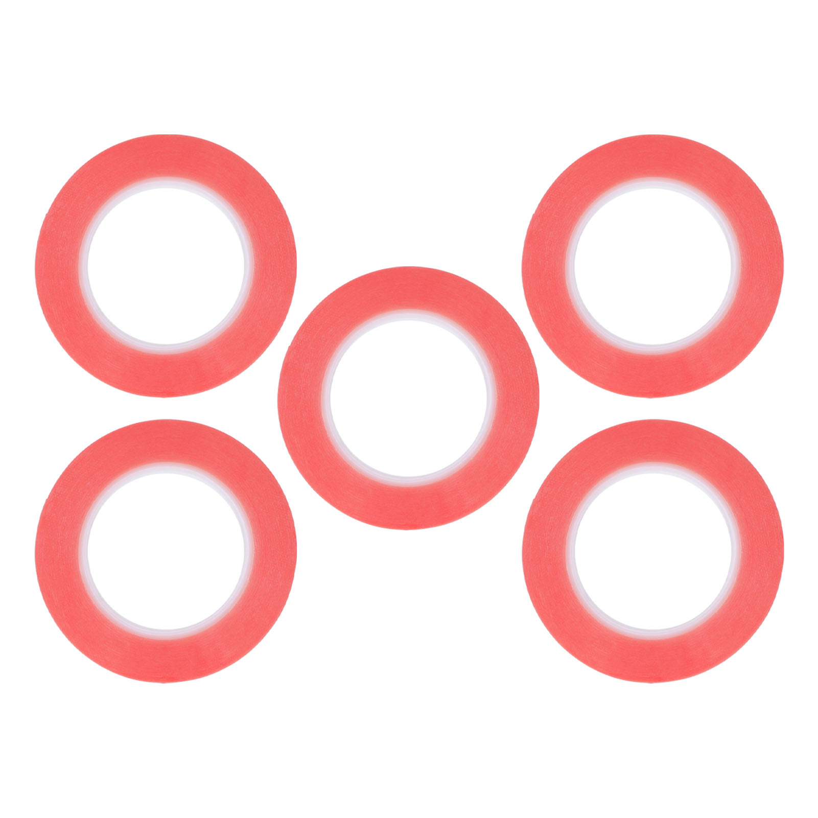 Packung Mit 5 Ultrastarken, Abnehmbaren Und Superklebenden Doppelseitigen Klebebändern Für Pet, Ideal Für Bastelarbeiten Und Geschenkverpackungen (rot, 5 Mm).