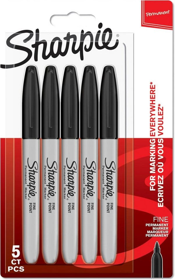 Sharpie Permanent Marker | Marker Stifte mit feiner Spitze | schwarz | 5 Stück