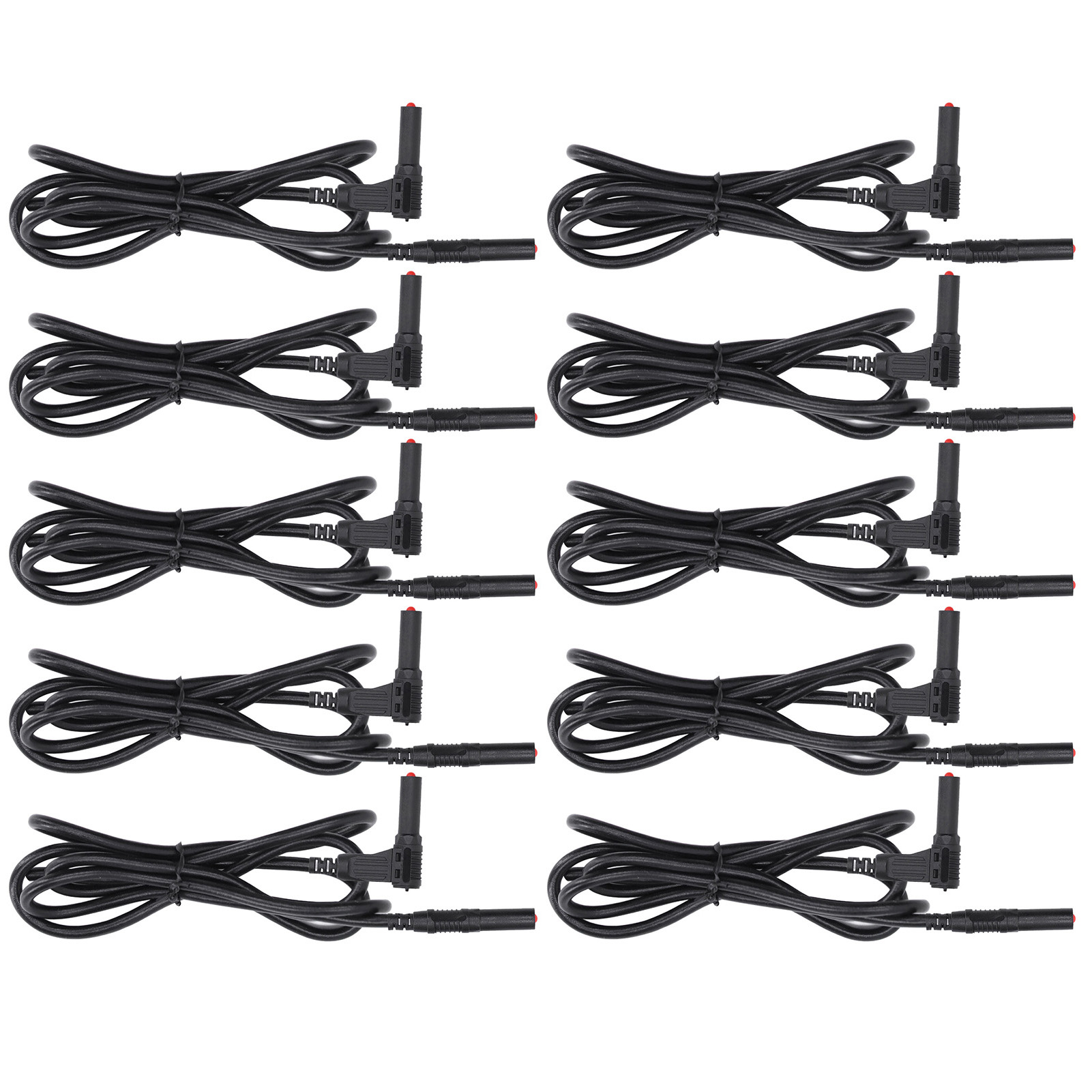 Satz Mit 10 Multimeter-messleitungen, 4-mm-stecker-auf-stecker, Bananenstecker-adapter J.70018, Schwarz