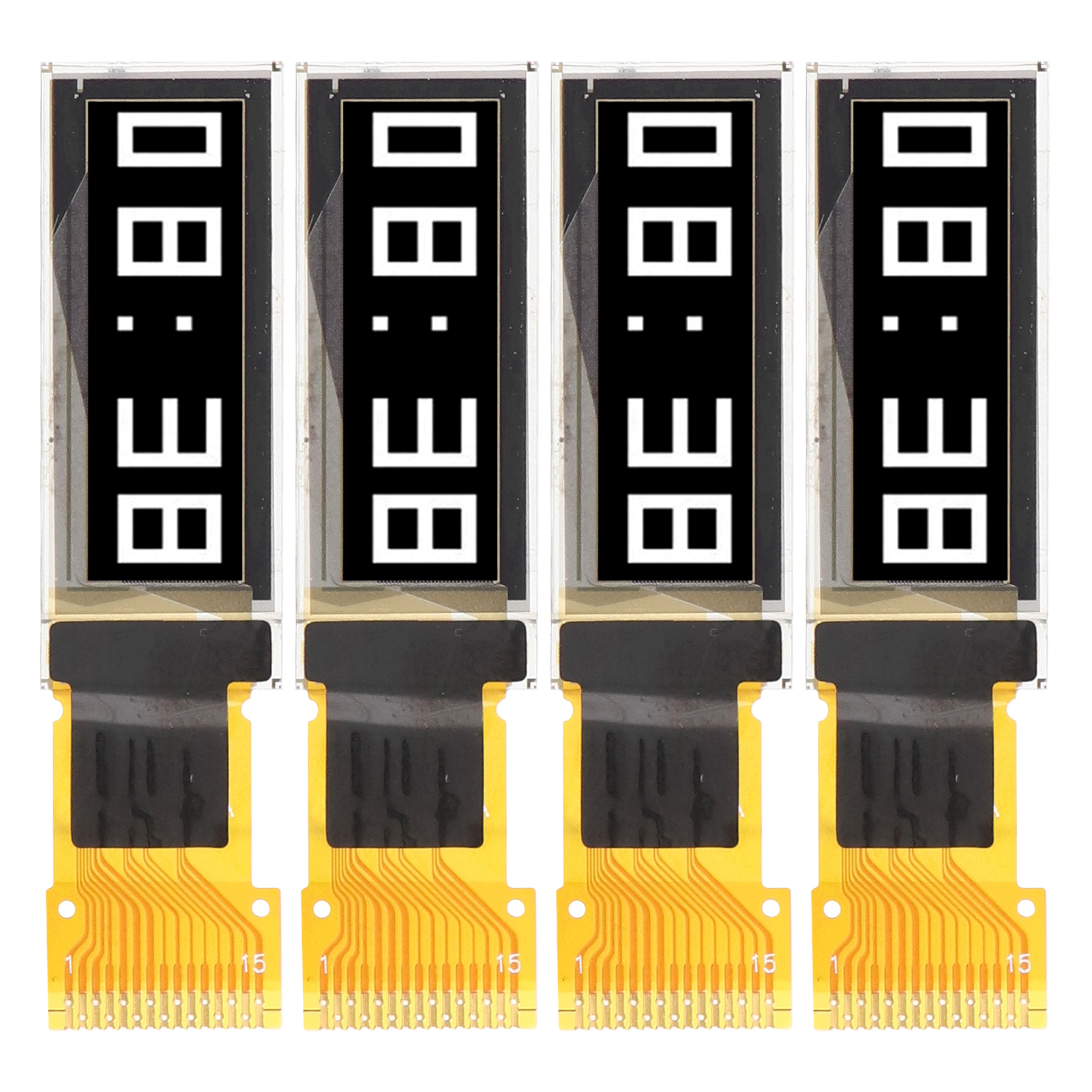 4 Oled-displaymodule 0,91 Zoll (23,1 Mm) Mit Spi-schnittstelle Und 15-poligem Anschluss, Weiß.