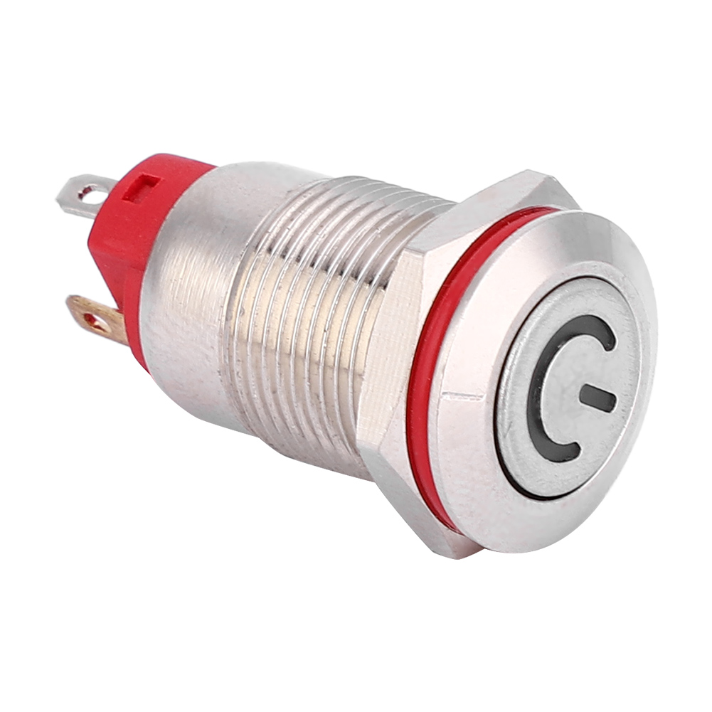 Wasserdichter Metall-druckknopf, 12 Mm Led, Selbstverriegelnd, 4-polig, Weiß, 3-9 V Schalter