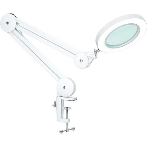 105-mm-beleuchtungslupe – 2,25-fache Vergrößerung – 80 Leds, 1480 Lm – Dimmbar, 3 Farben – 360°-schwenkarm