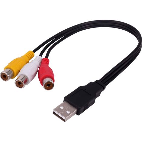 0,3 M Usb-auf-3rca-stecker-auf-3rca-buchse-audio-video-av-composite-splitterkabel-adapter Für Tv/pc