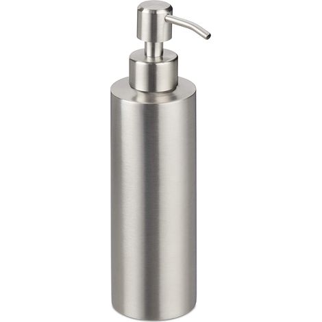 Nachfüllbarer Seifenspender Aus Gebürstetem Edelstahl – 350 Ml, Silberfarben, Elegantes Und Langlebiges Design