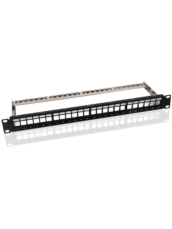 Pro 19 inch (48.3 cm) Keystone blank Patch Panel empty - Schwarz