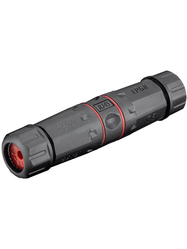 Pro Outdoor (IP68) LAN cable connector CAT 6 shielded - Schwarz