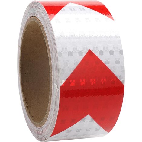 Reflektierendes Klebeband In Rot Und Weiß, 10 M X 5 Cm, Selbstklebend, Reflektierend, Warnband, Reflektierende Aufkleber, Reflektierendes Klebeband