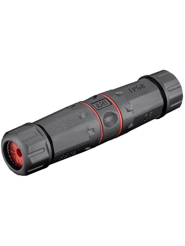 Pro Outdoor (IP68) LAN cable connector CAT 6 UTP unshielded - Schwarz
