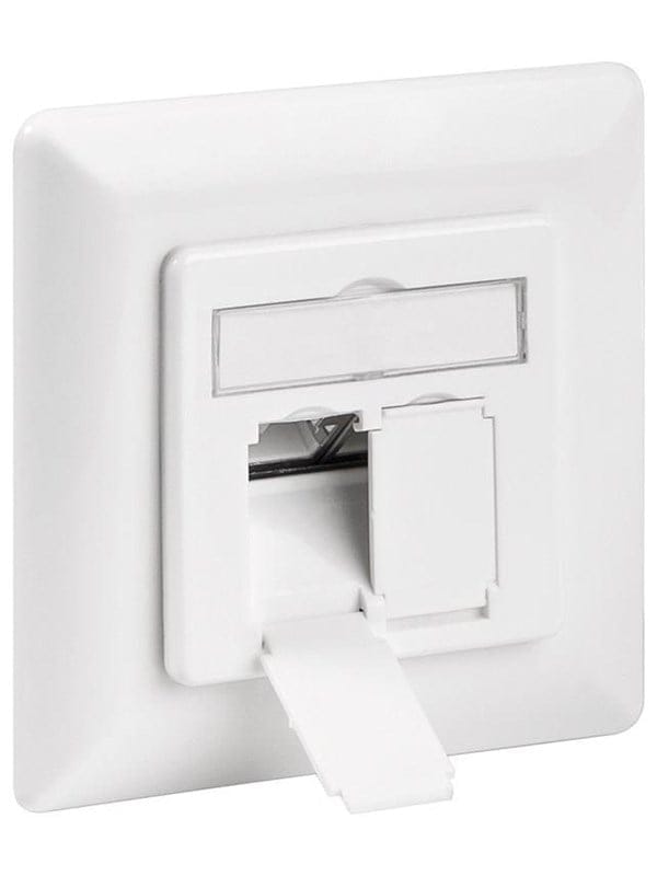 Pro CAT 6a wall plate flush mounting white - 2x RJ45 - Weiß