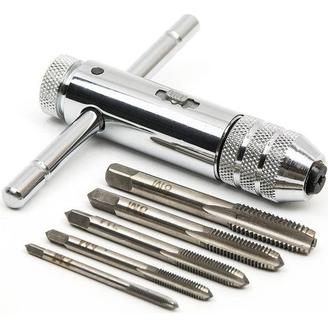 Handgewindebohrer, Metrische Gewindebohrer, Gewindebohrer Und Sektorgewindebohrer M3 M4 M5 M6 M8 Gewindebohrer, Feilengewindebohrer Mit Reversibler Ratschenfunktion