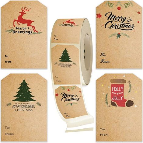 300 Weihnachtsaufkleber, Neue Geschenkanhänger-aufkleber 2021, Einfach Zu Verwenden, Langlebig Und Zuverlässig, Weihnachtsaufkleber Aus Kraftpapier, Weihnachtsdekoration