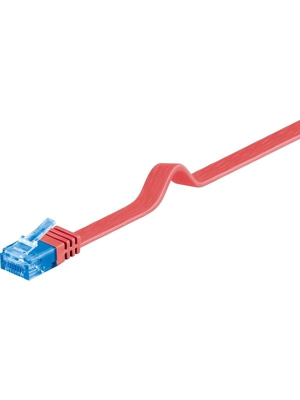 Pro LAN CAT 6A U/UTP flat - Rot - 5m