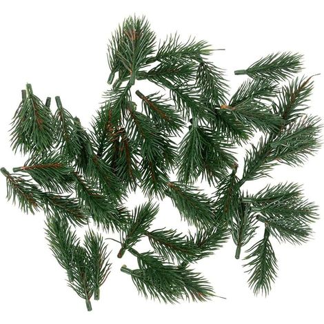 Set Mit 55 Dekorativen Tannenzweigen – Grün – 8 Cm Lang – 55 Künstliche Tannenzweige – Adventskranzdekoration – Tannengrün
