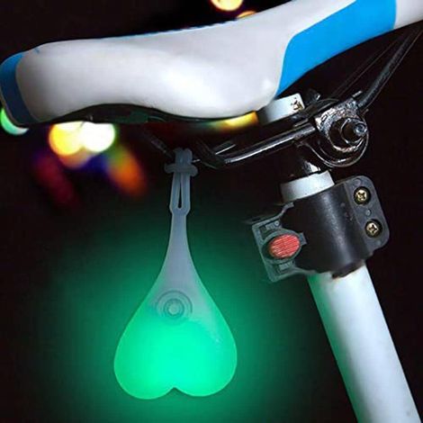 Herzförmige Silikon-leuchtkugeln, Fahrrad-rücklicht, Led-warnleuchte, Wasserdicht, Mietsattellampe, Ei (grün)