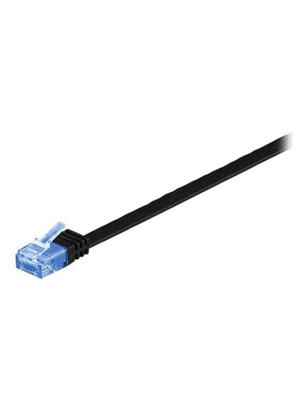 Pro LAN CAT 6A U/UTP flat - Schwarz - 15m