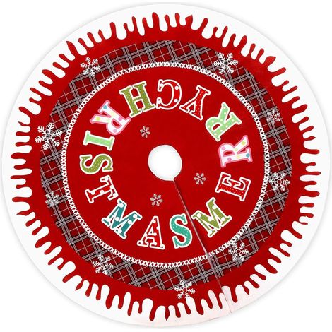 Weihnachtsbaumdecke, 122 Cm/48 Zoll, Weihnachtsbaumabdeckung Mit Karierter Unterlage, Runde Weihnachtsbaumabdeckung
