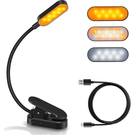 360° Flexible Nackenclip-lampe Für Bett, Buch, Nachttisch Und Nachttischlampe