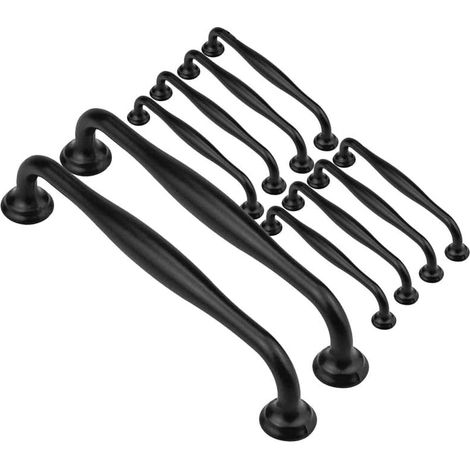 10-teiliges Set Küchengriffe, 128 Mm, Schwarze Möbelgriffe, Schranktürgriffe, Küchenschrankgriffe Und Knaufgriffe Für Küchenschränke, Fei Yu