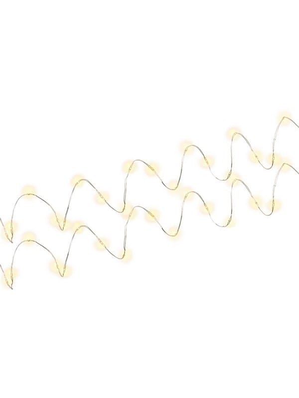 Pro 2 x Silver wire light chain with 20 LEDs incl.timer
