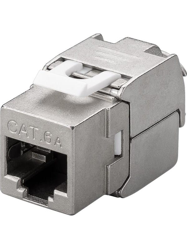Pro Keystone module RJ45 CAT 6A STP 500 MHz slim-line - Silber