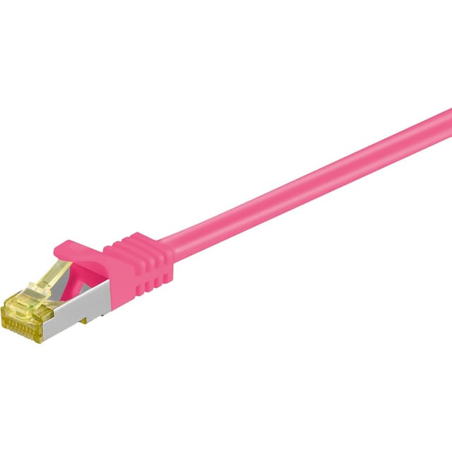 Pro RJ45 patch cord CAT 6A S/FTP (PiMF) 500 MHz with CAT 7 raw cable magenta - Rosa - 3m