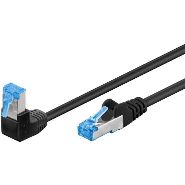 Pro LAN CAT 6A U/UTP 90° - Schwarz - 1m
