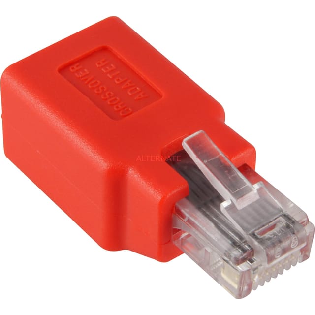 Pro 5e RJ45 cross-over modular adapter CAT 5e - Rot