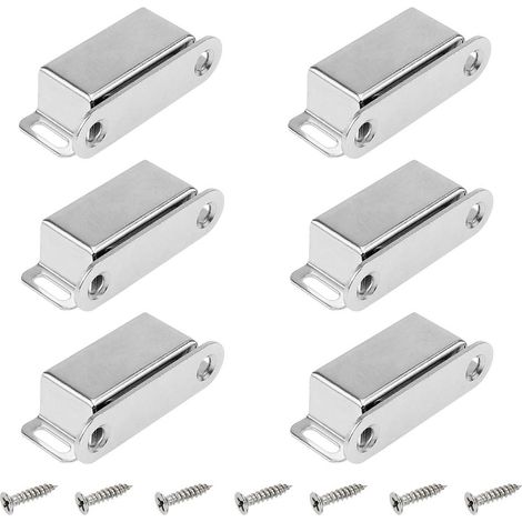 Stück Magnetische Türriegel Aus Edelstahl, Magnetverschlüsse Für Schranktüren Und Möbel, Starke Magnete Bis Zu 6 Kg, Inklusive Schrauben Für Schubladen