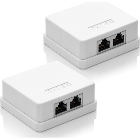 Cat 6a Netzwerkanschlüsse, 2 Rj45 Ftp-anschlüsse, 10-gigabit-ethernet-lan-kabel (geschirmt) Für Die Wandmontage, Weiß