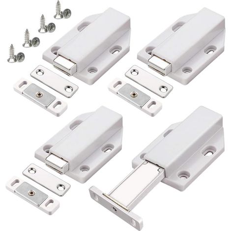 Groofoo Push-to-open 4-teiliges Push-open-schranktürsystem Mit Magnetverschluss Für Schrank- Und Schubladentüren
