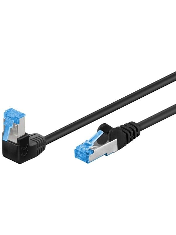 Pro LAN CAT 6A U/UTP 90° - Schwarz - 2m