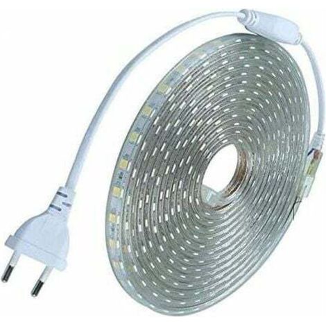 Meter Led-streifen, 220 V, Ip68 Wasserdicht, Kaltweiß 6000 K, Smd5050, 60 Leds/m – Einfache Installation Ohne Transformator – 700 Lumen/m
