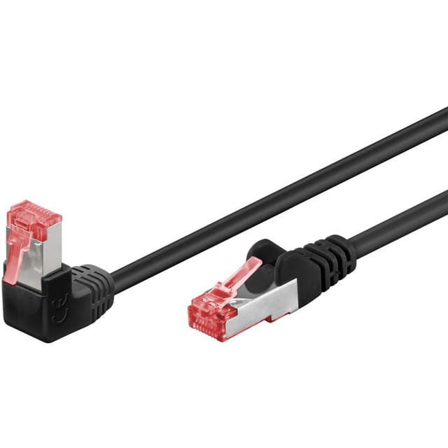 Pro LAN CAT 6 S/FTP - 90° - Schwarz - 1m