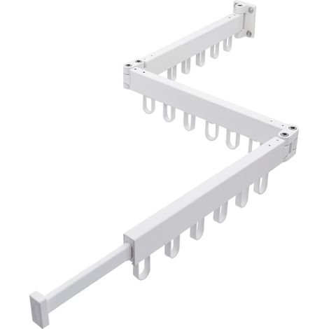 Zusammenklappbarer Wäscheständer, Weiß, Für Drinnen Und Draußen, 3-stufig, Wandmontage, Aluminium, Für Balkon, Waschküche