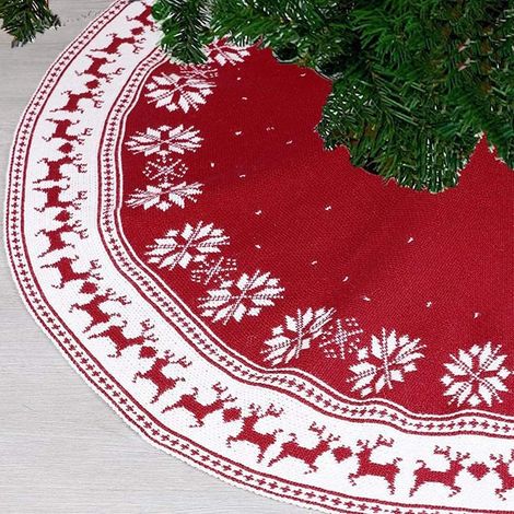 Weihnachtsbaumdecke Plüsch-schneeflocke Weihnachtsbaumschmuck Weihnachtsbaummatte Weihnachtsbaumabdeckung Weihnachtsbaumrock Partymatte Weihnachtsbaumabdeckung (122cm)