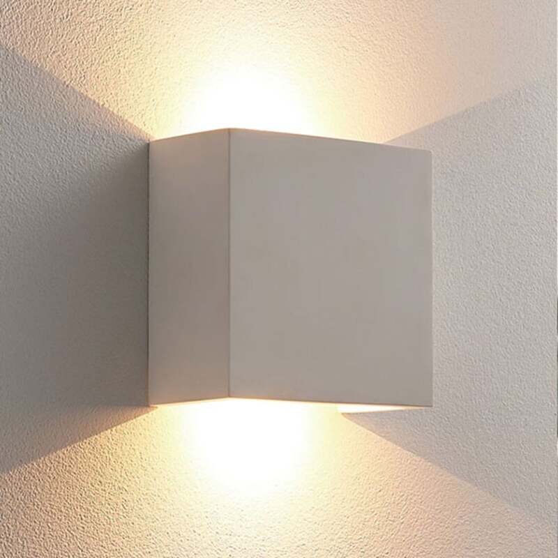 [neuwertig] B-ware Lindby Wandleuchte Wandlampe Anneke Led Leuchte Gips Weiß 13cm Up/down 440lm