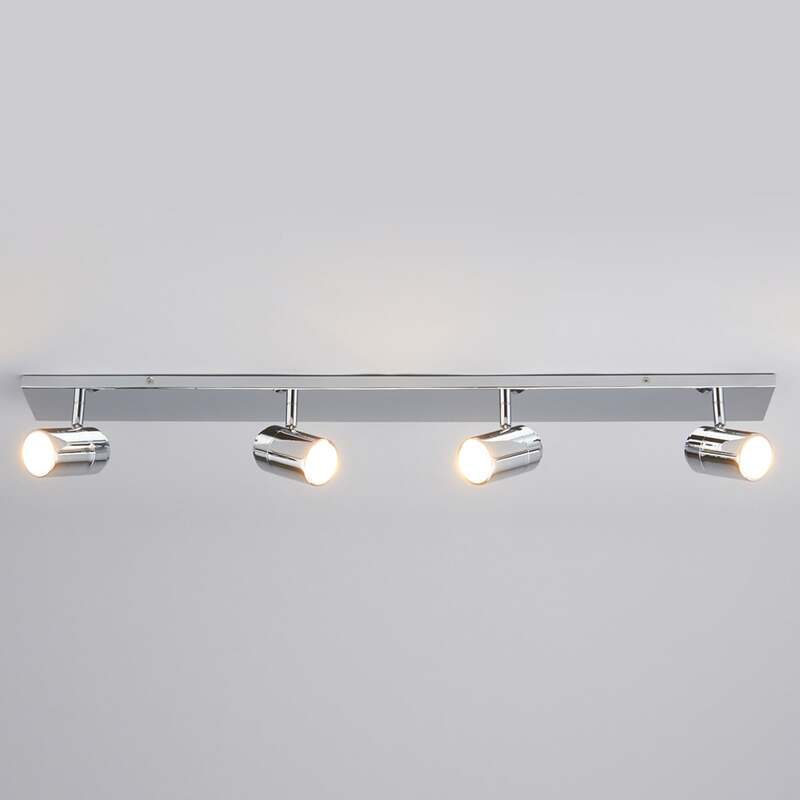 [neuwertig] B-ware Lindby Deckenleuchte Lampe Dejan Led 4-flg Dimmbar Chrom Ip44 85x9cm Badezimmer
